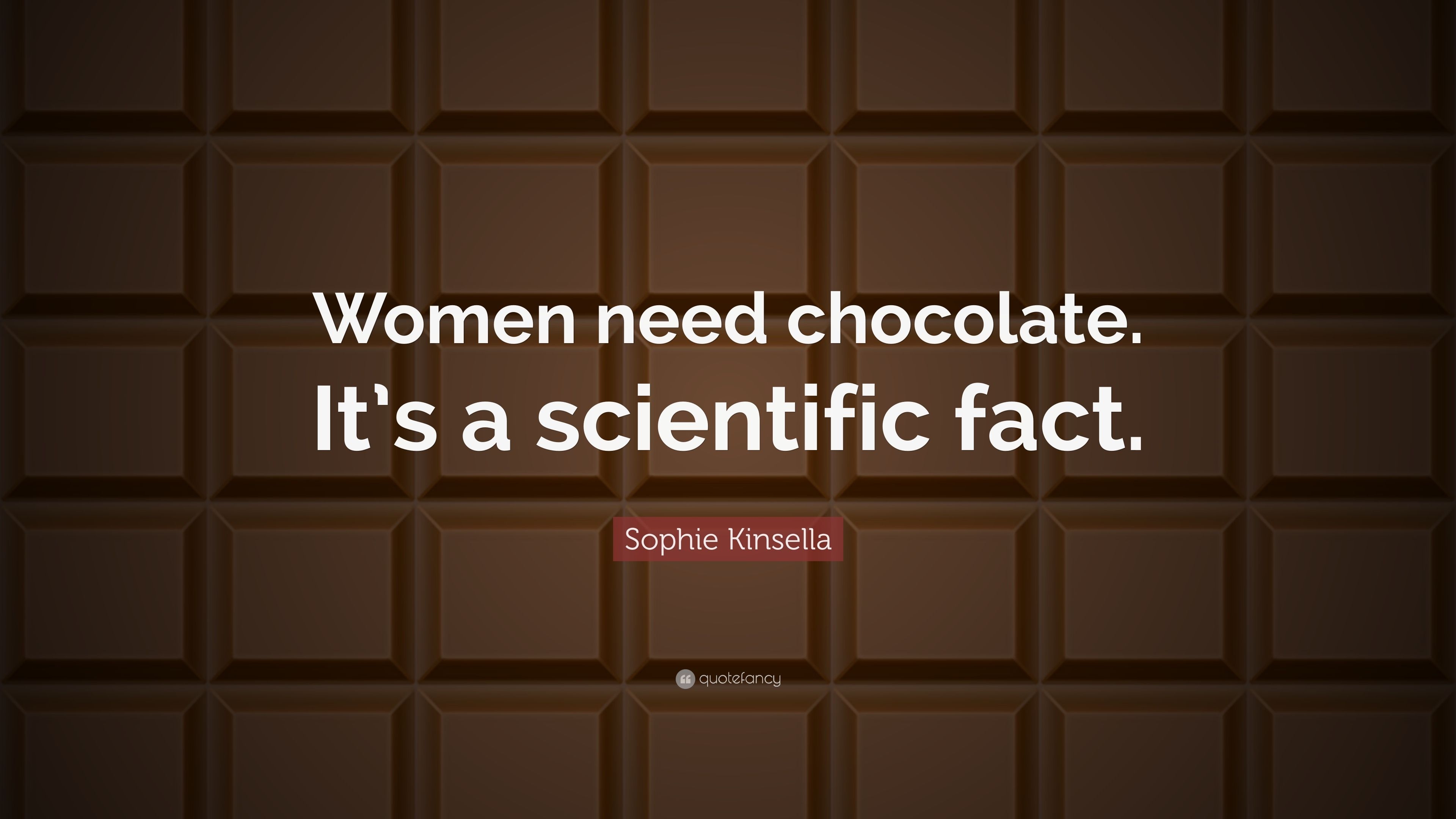 3840x2160 Sophie Kinsella Quote: “Women need chocolate. It's a scientific fact.” (17 wallpaper), Desktop