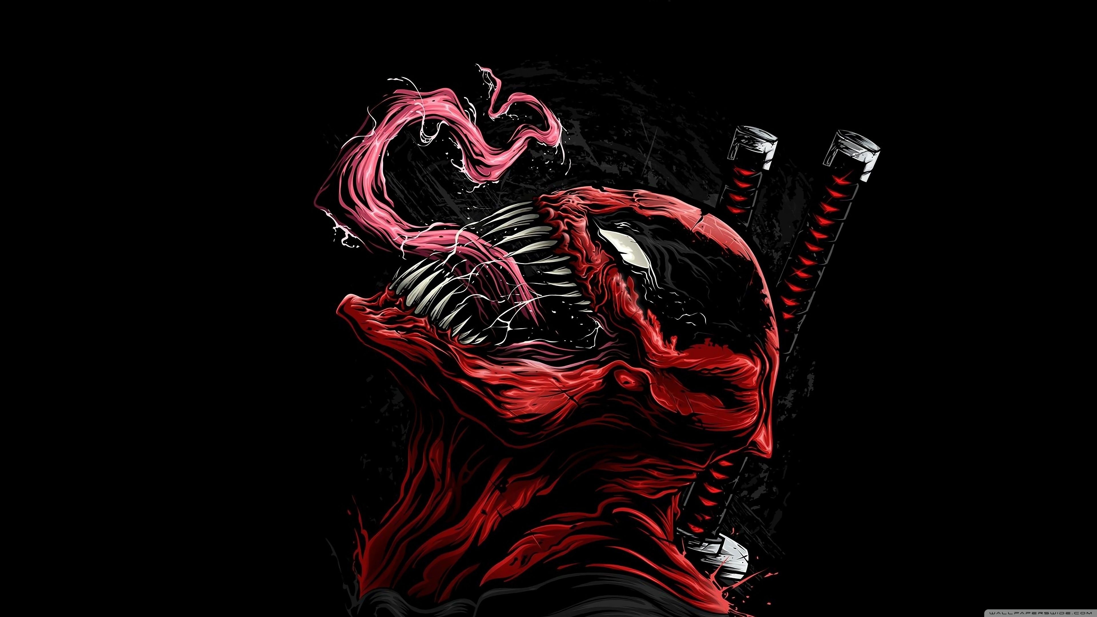 3840x2160 Deadpool Venom Illustration Artwork Comics Ultra HD Desktop, Desktop