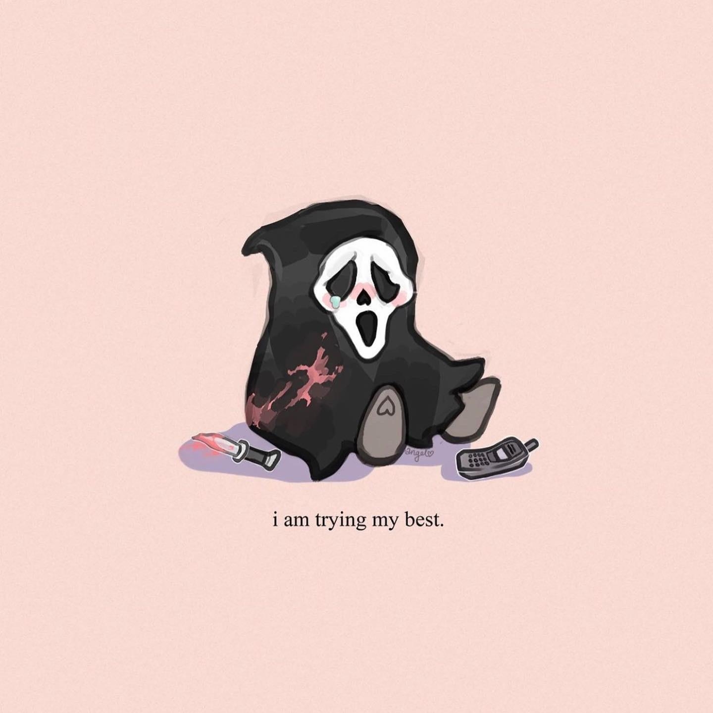 1440x1440 Sad Ghostface inspired, Phone