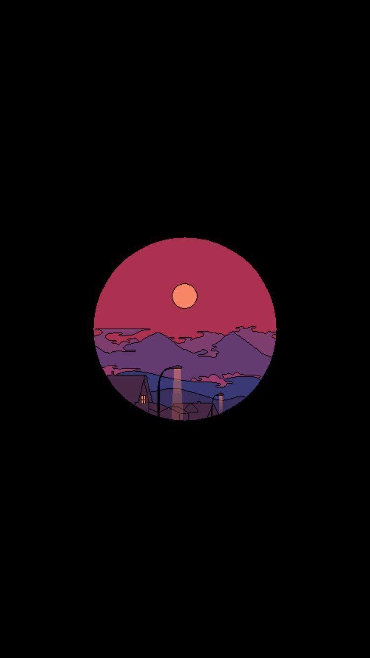 750x1340 aesthetic cartoon sunset skyline wallpaper. Aesthetic iphone, Phone