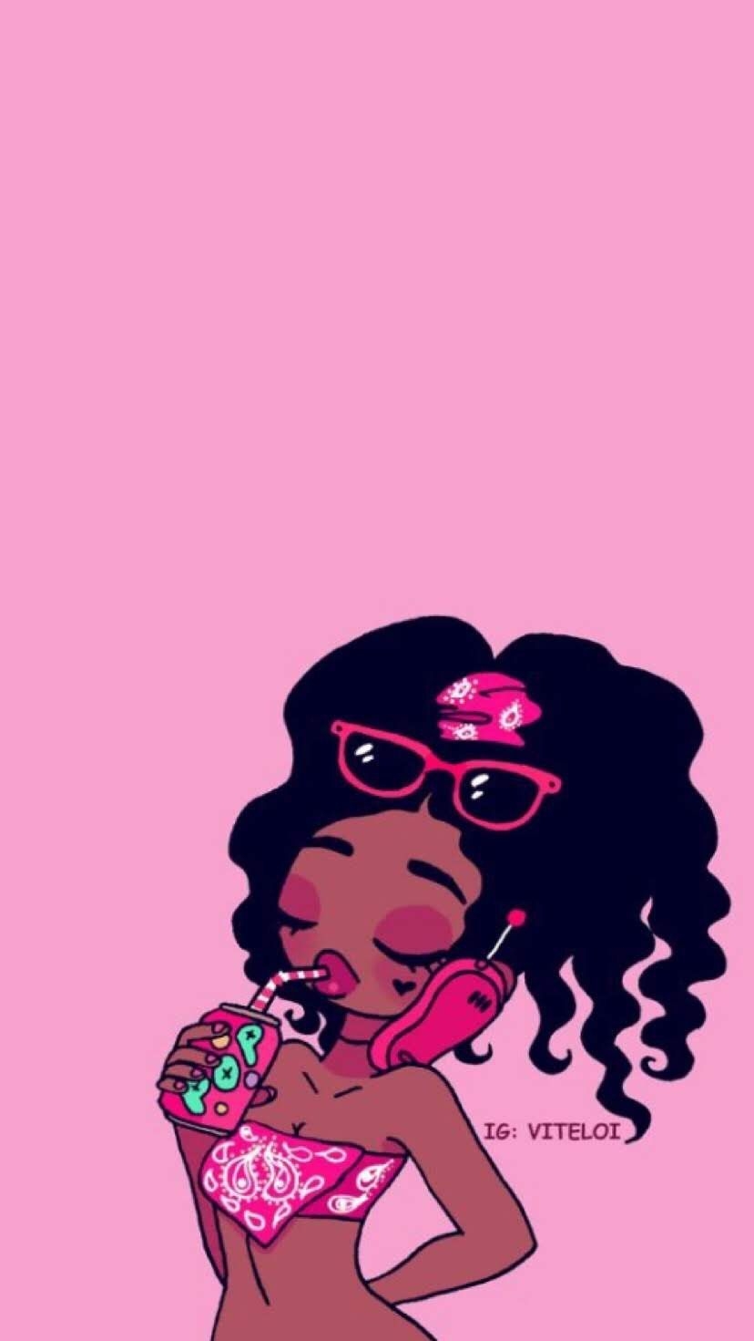 830x1480 Tumblr stickers. Girls cartoon art, Black love art, Black girl cartoon, Phone