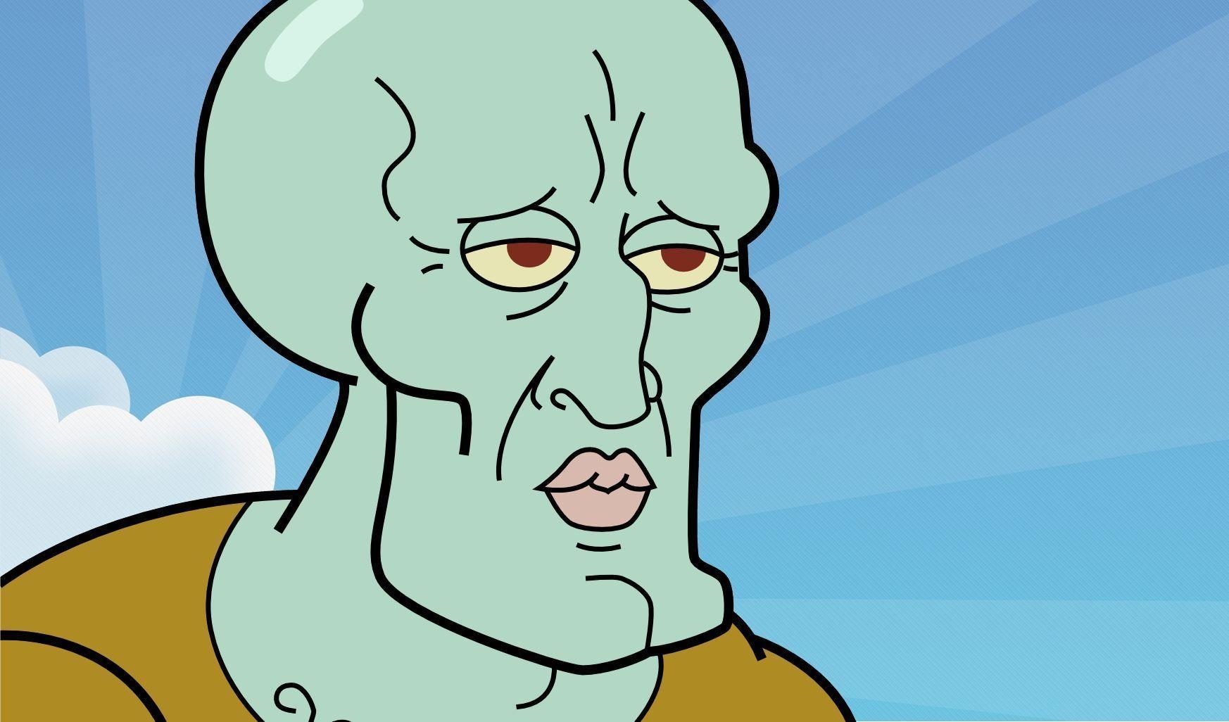 1750x1030 Squidward Face in Cartoons, Desktop