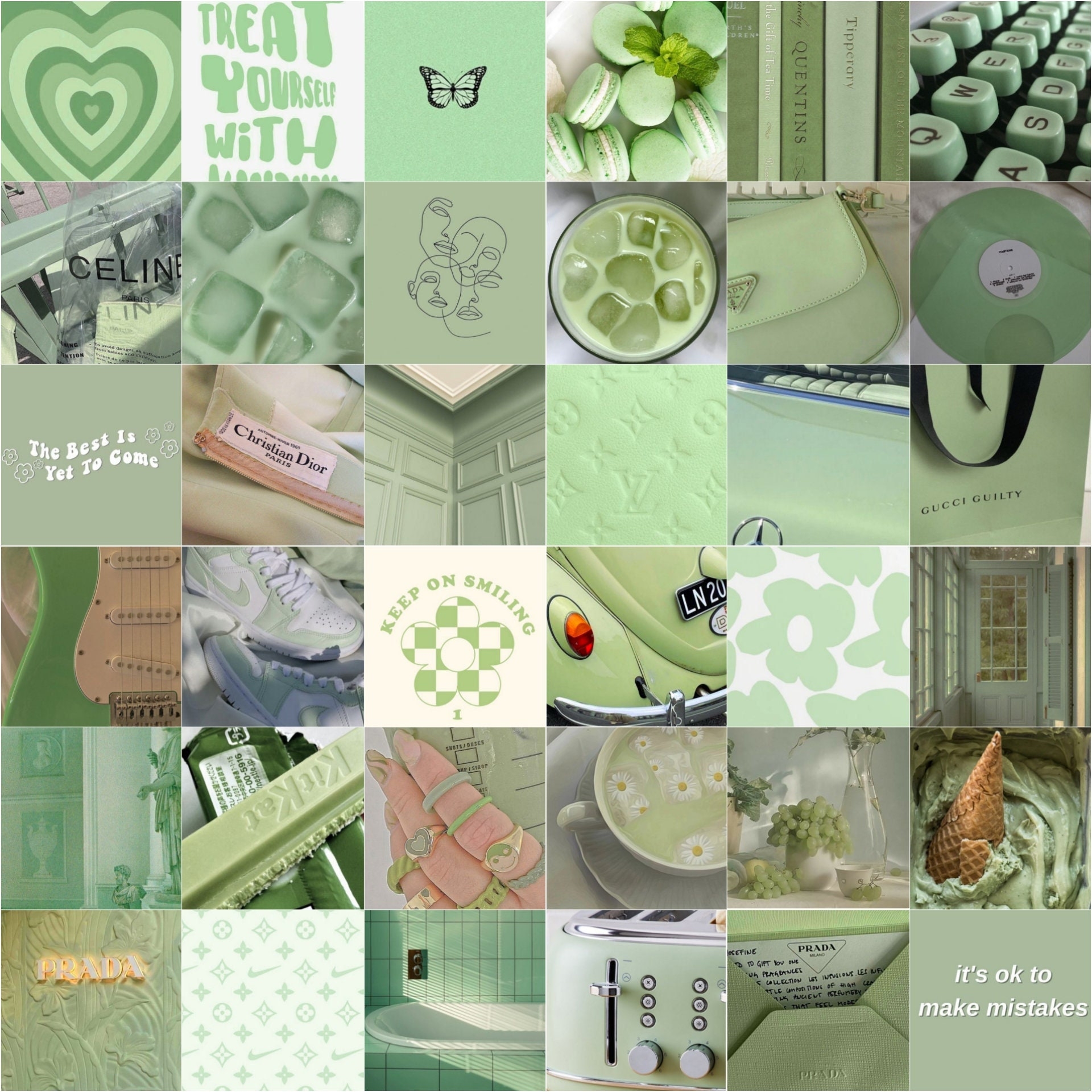 1920x1920 DIGITAL Sage Green Aesthetic Collage Sage Green Photo Wallpaper Collagesage Green Collage Kit, Phone