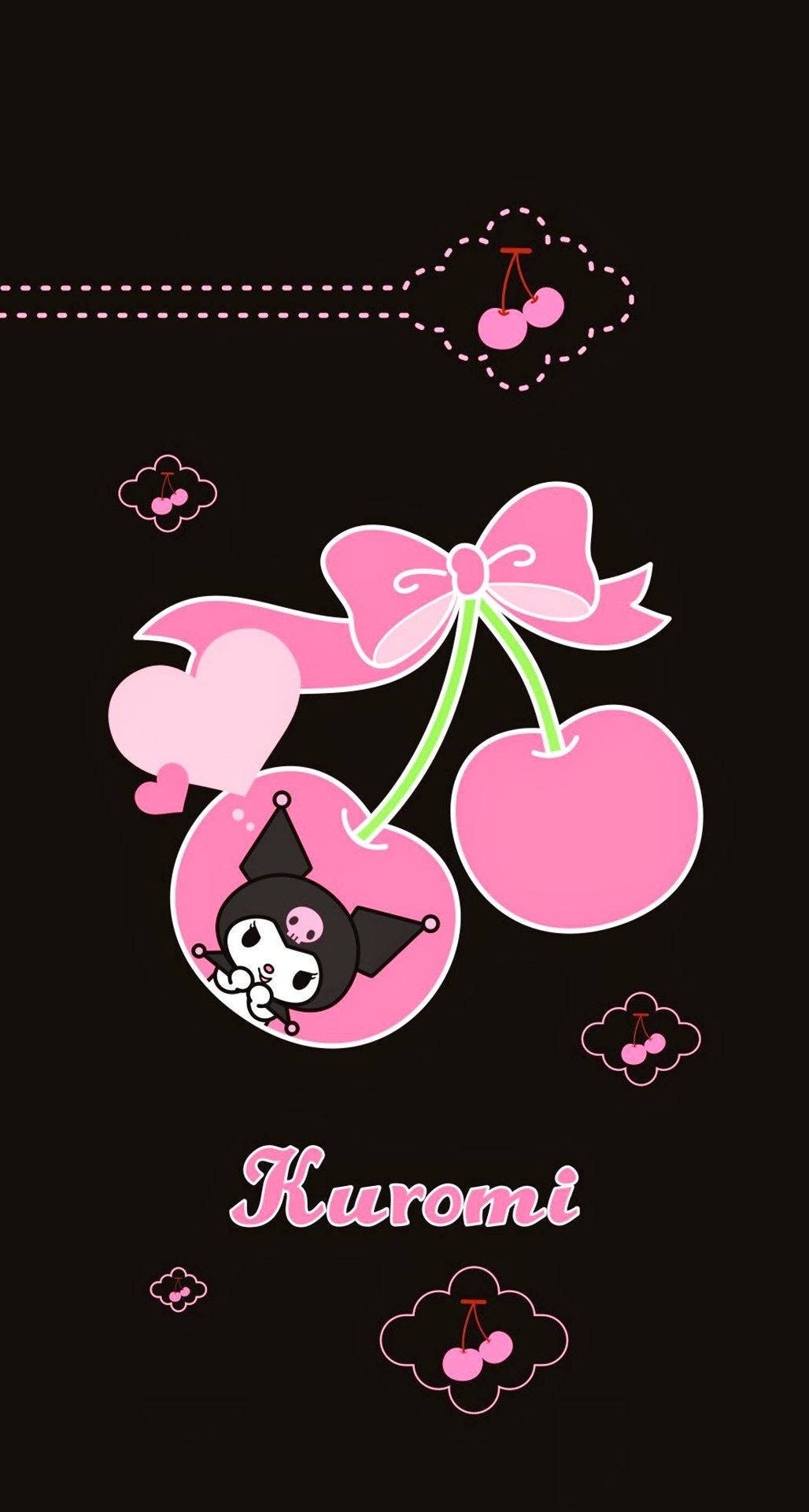 1030x1920 Download Kuromi On A Pink Cherry Wallpaper, Phone