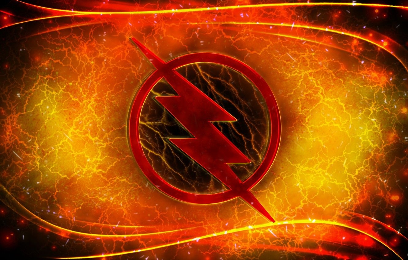 1340x850 Wallpaper logo, lightning, comics, Reverse Flash image for desktop, section минимализм, Desktop