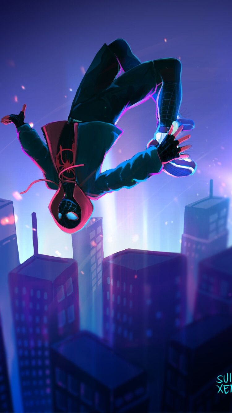 750x1340 Miles Morales Falling Off iPhone iPhone 6S, iPhone 7 HD 4k Wallpaper, Image, Background, Photo and Picture, Phone