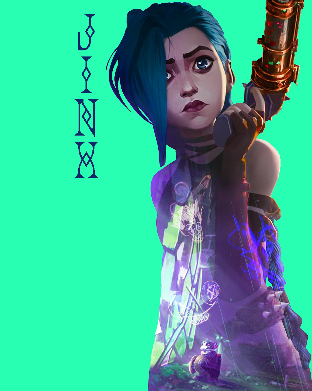 1080x1350 A quick Jinx wallpaper I made from the Arcane poster, Phone