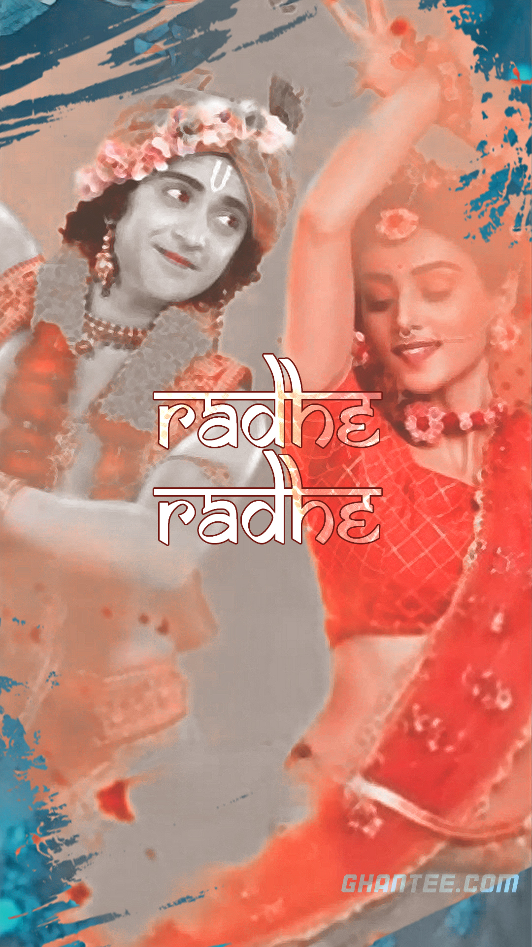 1080x1920 radhakrishna starbharat radhe radhe text wallpaper for phone, Phone