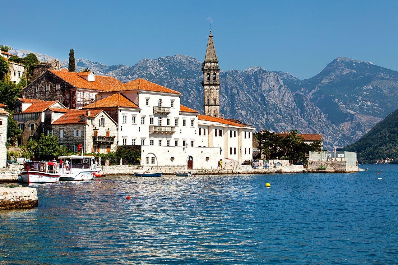 1280x860 Wallpaper Montenegro Kotor bay Mountains Coast Cities Building, Desktop