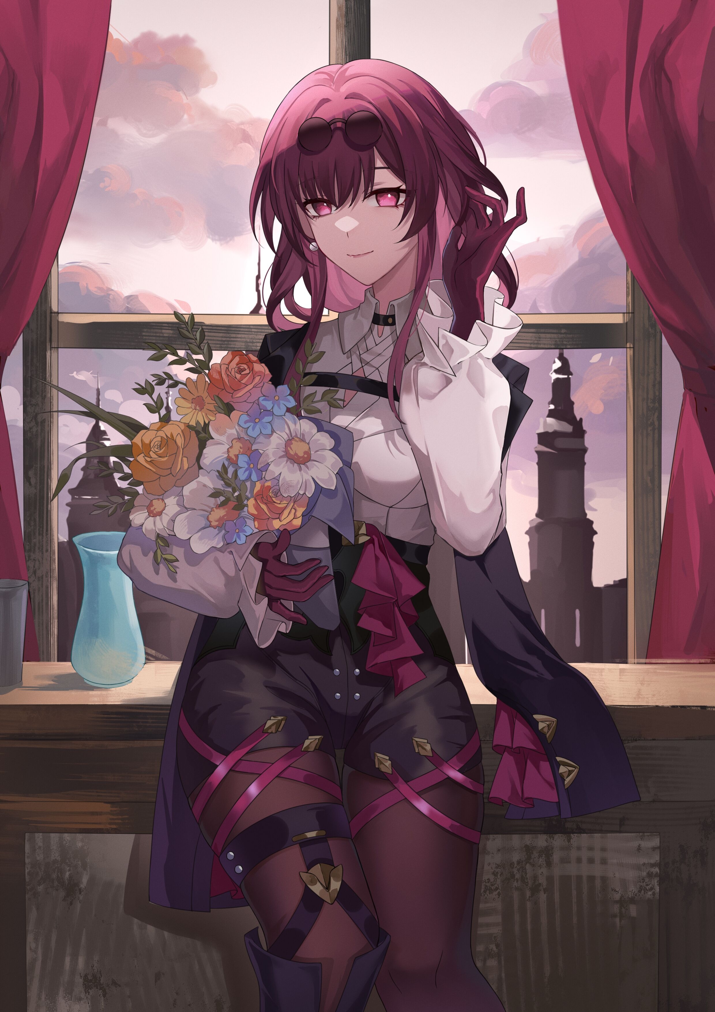 2480x3510 Kafka Honkai Star Rail Purple Hair Honkai Star Rail Anime Girls Portrait Display Smiling Looking At Wallpaper:, Phone