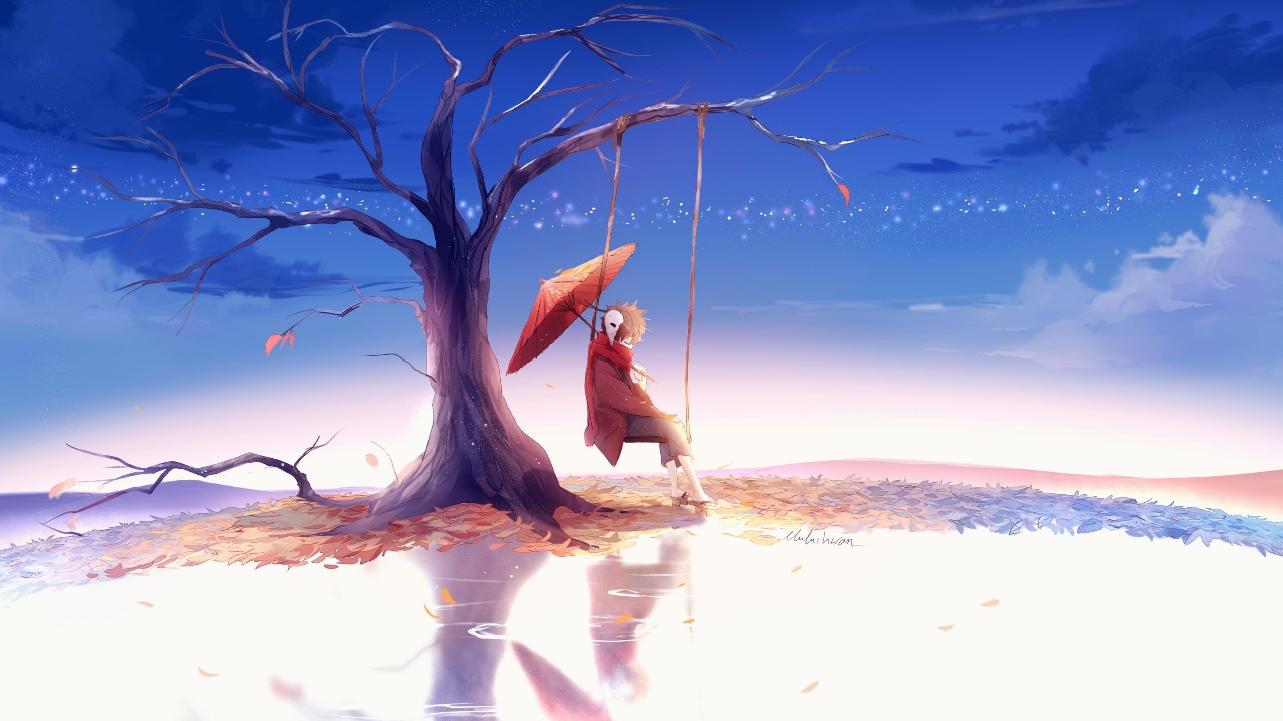2560x1440 Sad Anime Wallpaper Couple, Desktop
