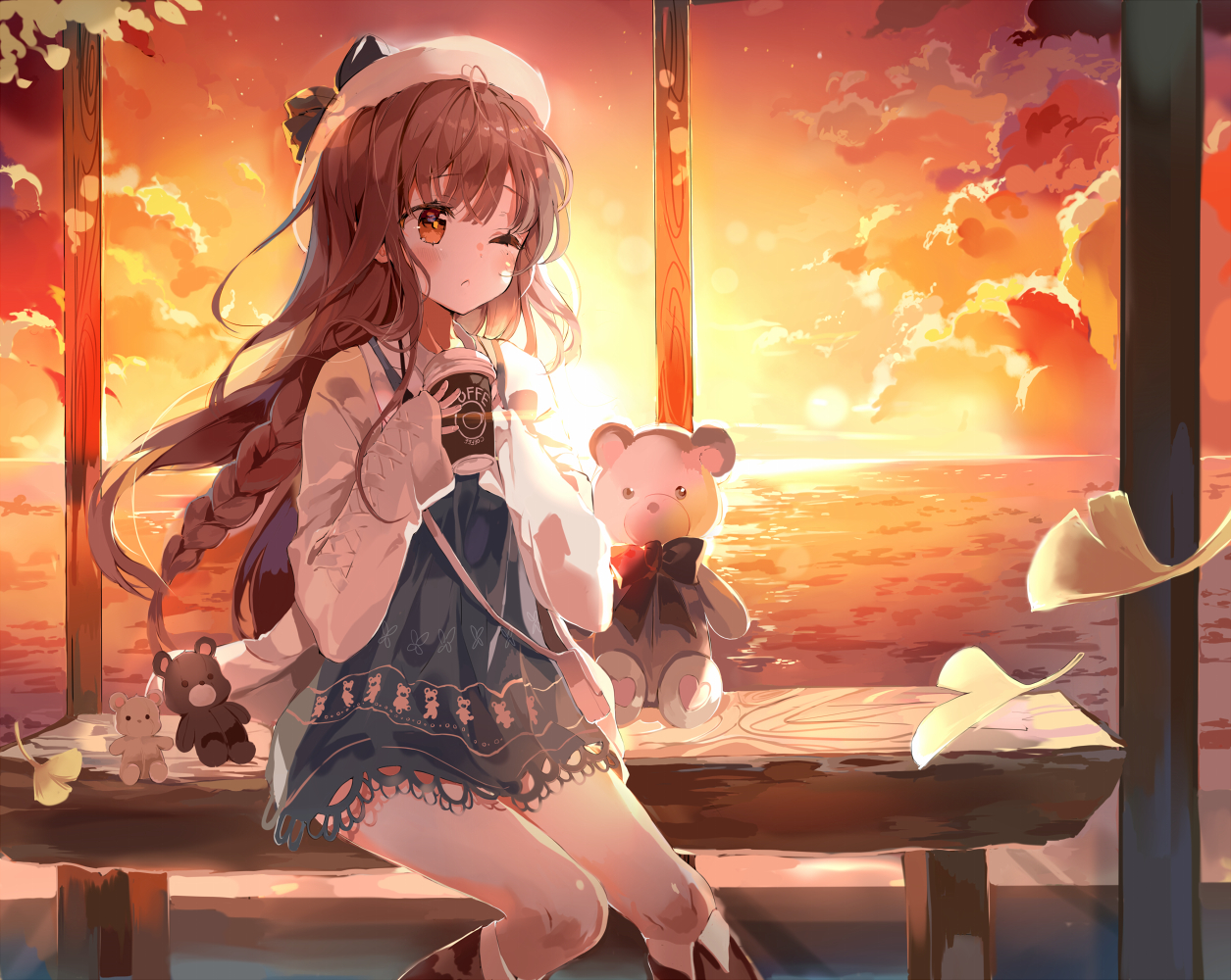 1260x1000 Anime Drink Coffee Wallpaper, Desktop