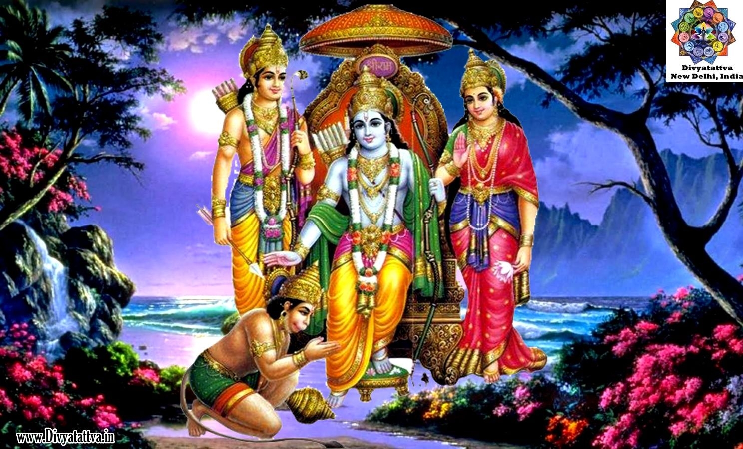 1490x900 Lord Rama Sita Hanuman HD Wallpaper Free Download Hindu Gods Background, Desktop