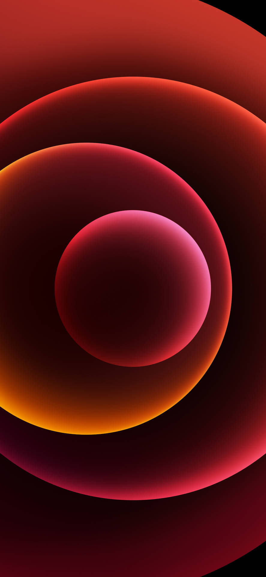 890x1920 Download iPhone 14 Neon Red Circles Wallpaper, Phone