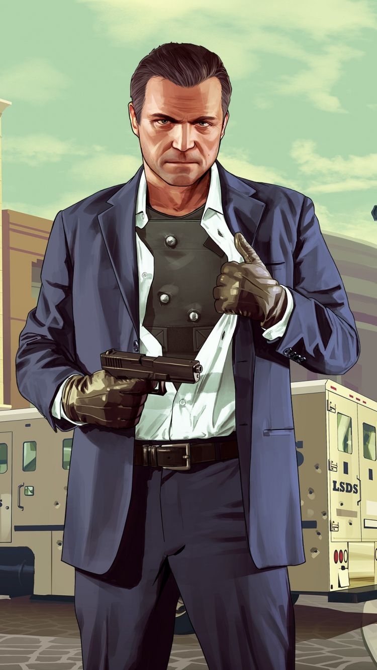 750x1340 ScreenBeauty. grand theft auto v, michael de santa, gta, Phone