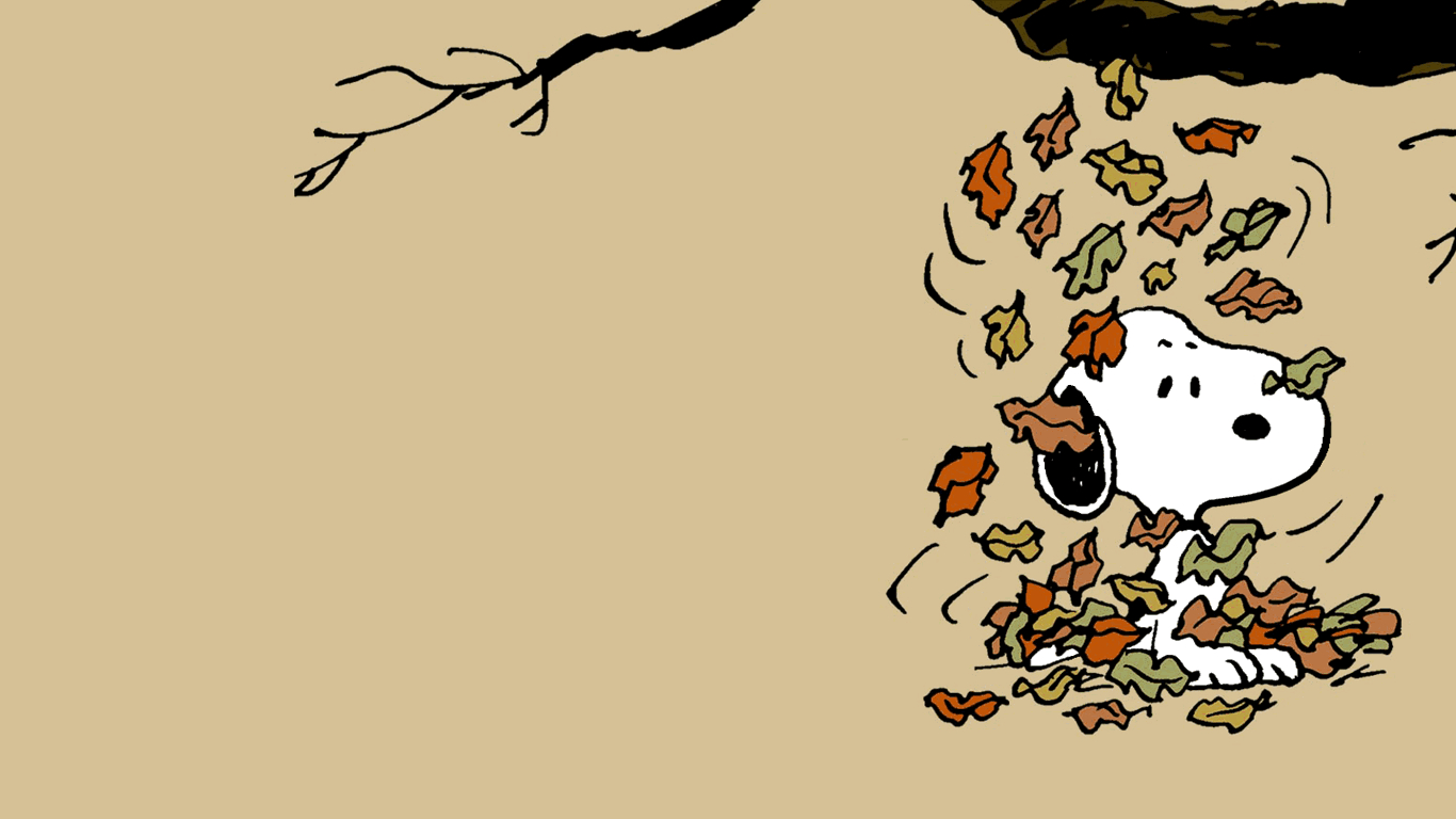 1370x770 Snoopy in the Fall Wallpaper, Desktop