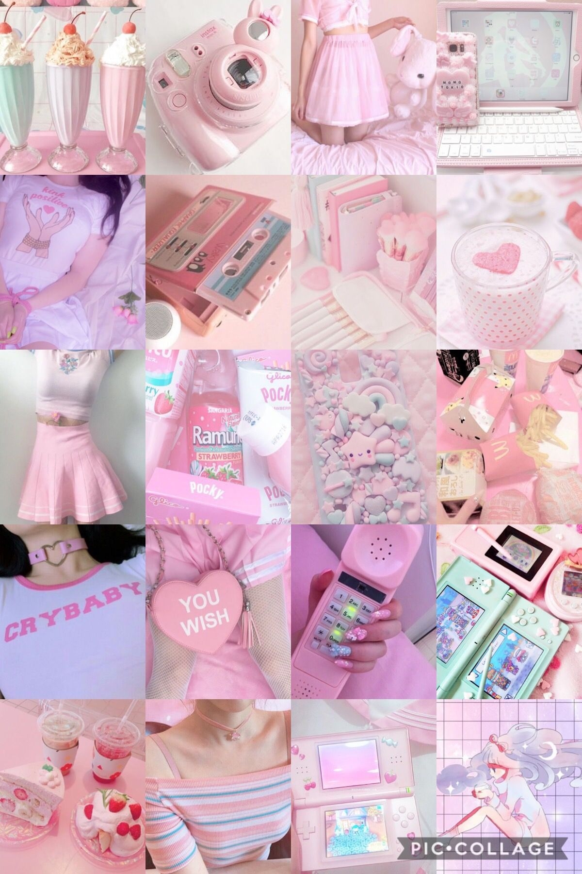 1200x1800 Pink Aesthetic Wallpaper Collage, Phone