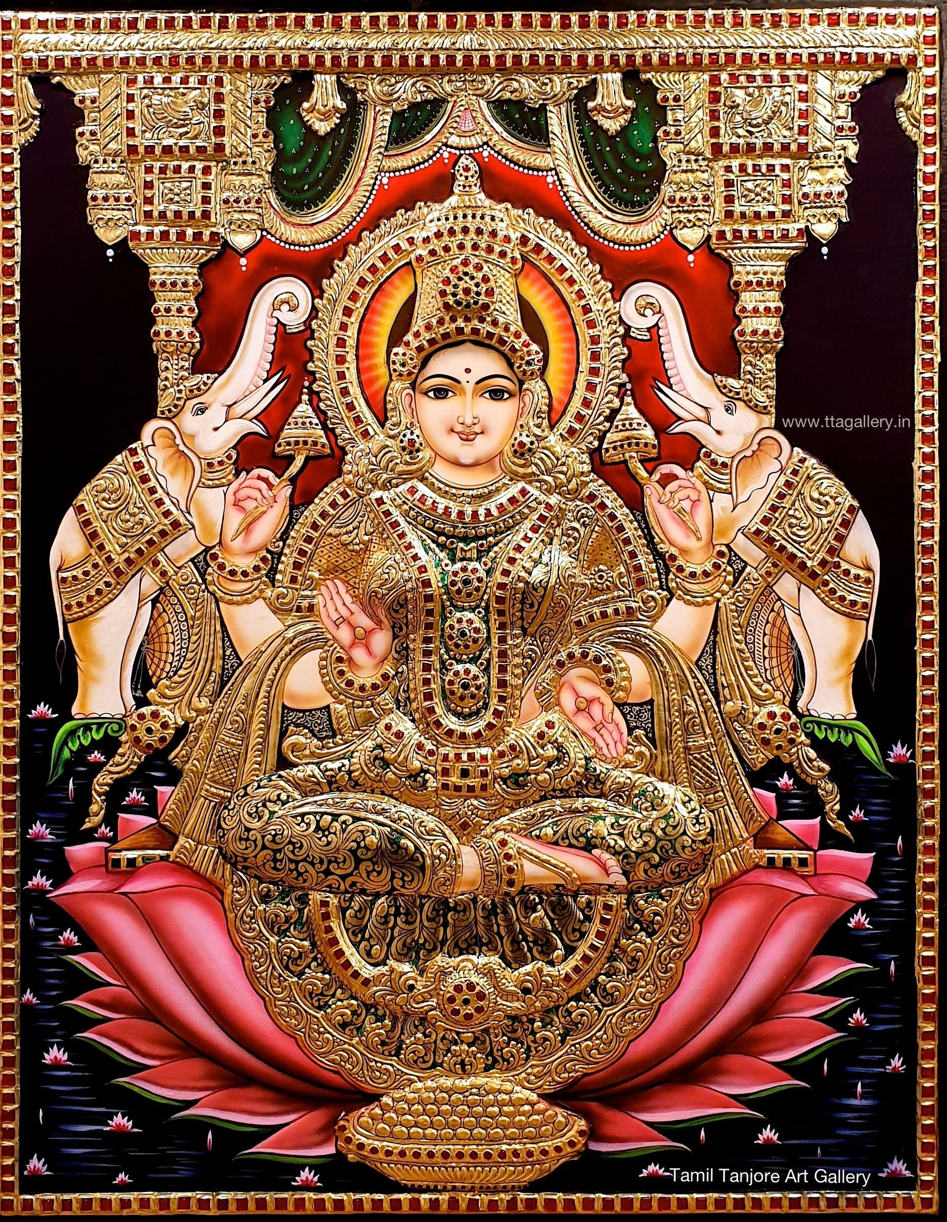 1870x2410 Tanjore painting, Tanjavore painting, Gajalakshmi, devi Lakshmi, Phone