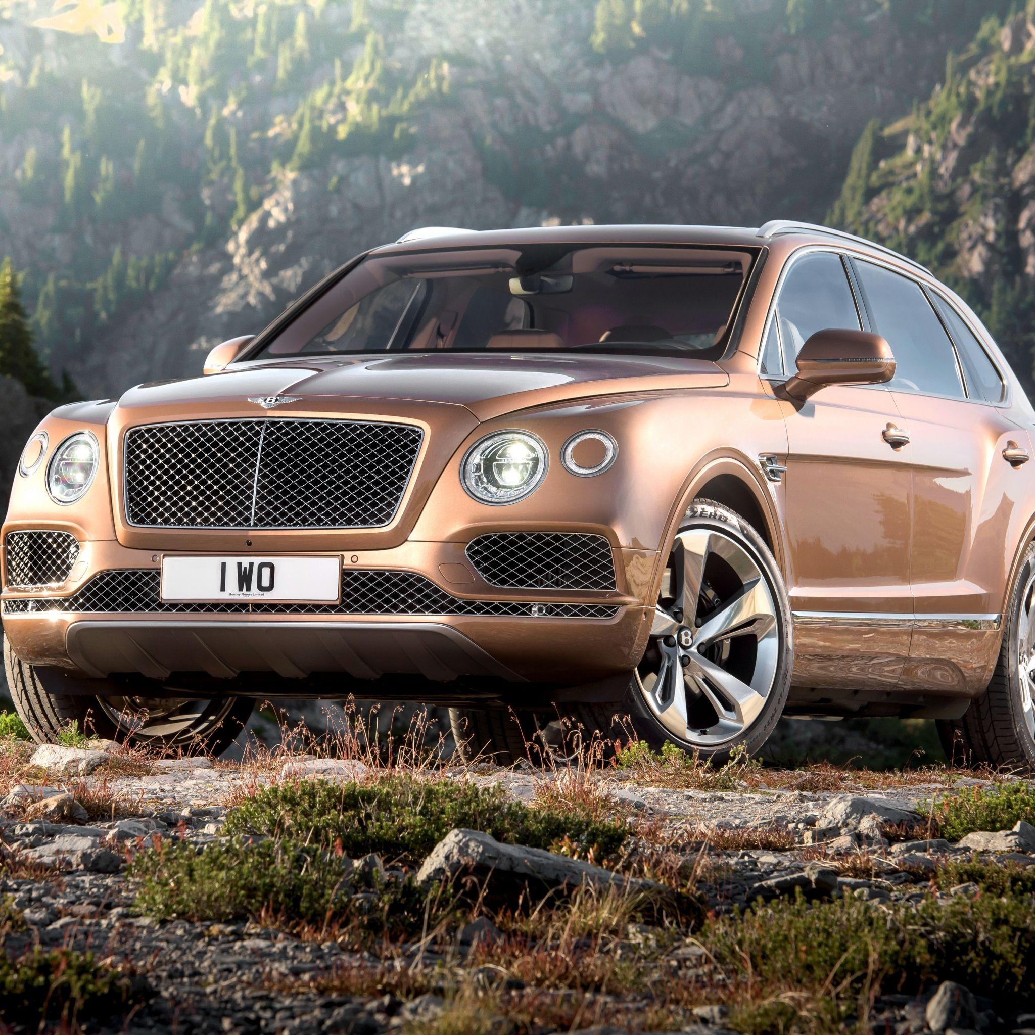 2050x2050 Download Wallpaper  Bentley, Bentayga, Brown, Side view, Phone