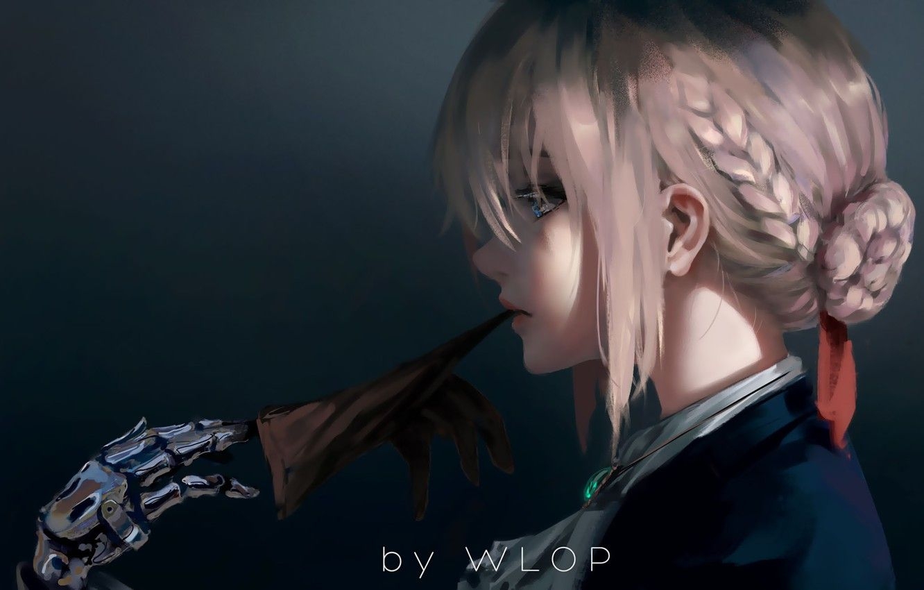 1340x850 Wallpaper Girl Fantasy Anime Blue Eyes Blonde Digital Girl, Desktop