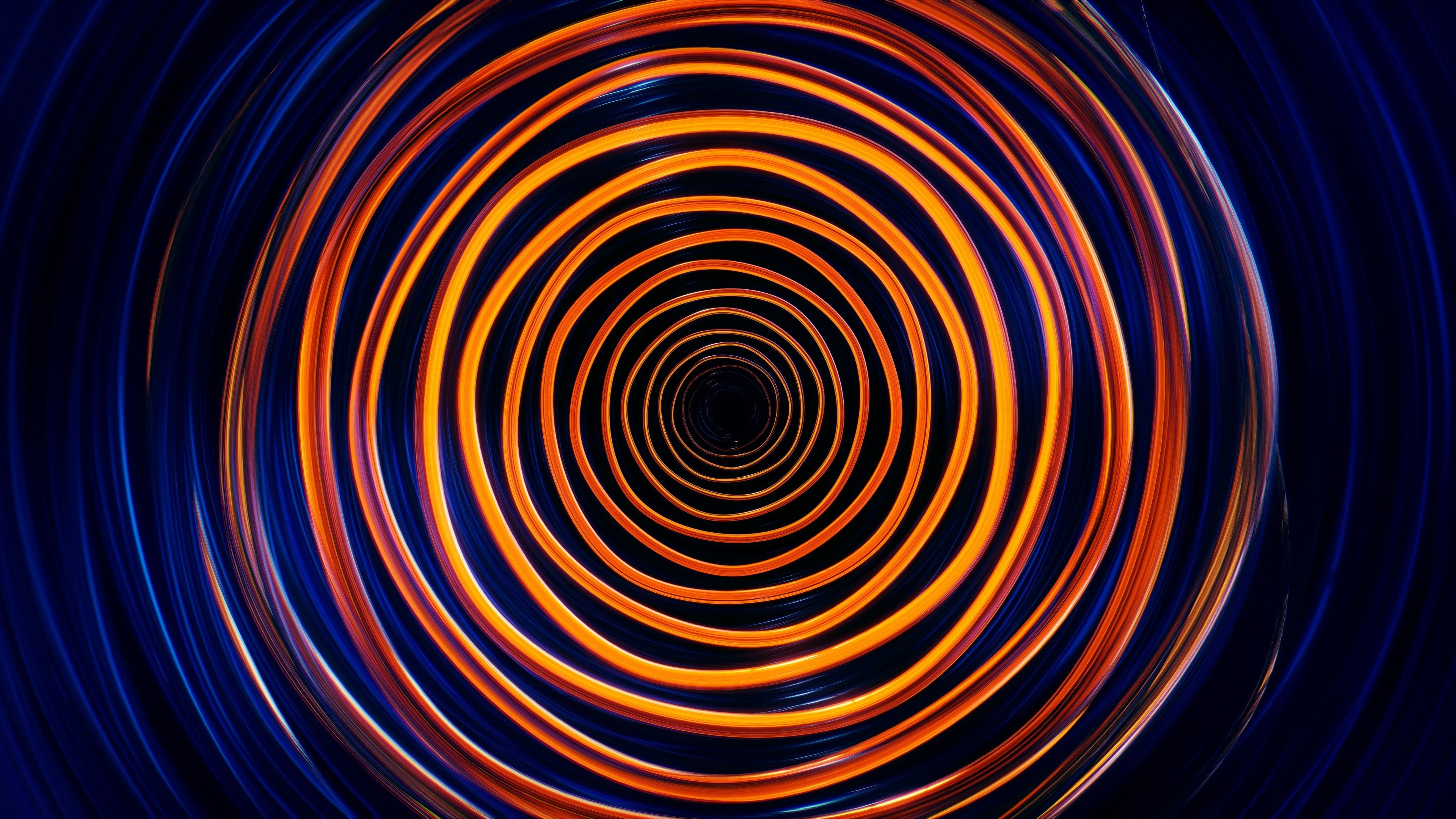 3840x2160 Circles #Neon #Waves #Colorful #Orange #Dark K K #wallpaper #hdwallpaper #desktop. Black and blue wallpaper, HD wallpaper, Wallpaper, Desktop