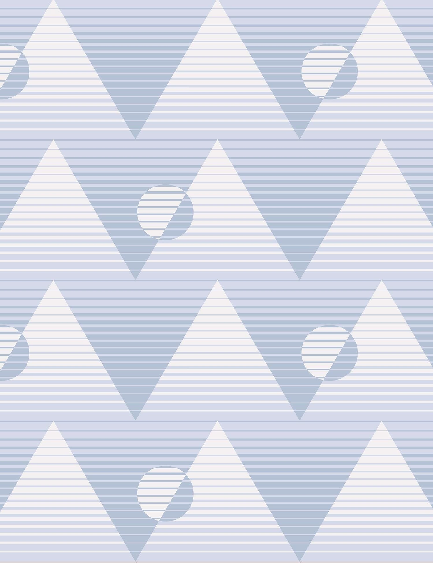 1500x1950 Pyramide du Soleil Designer Wallpaper in Aquifer 'Pale Blue and Periwinkle', Phone