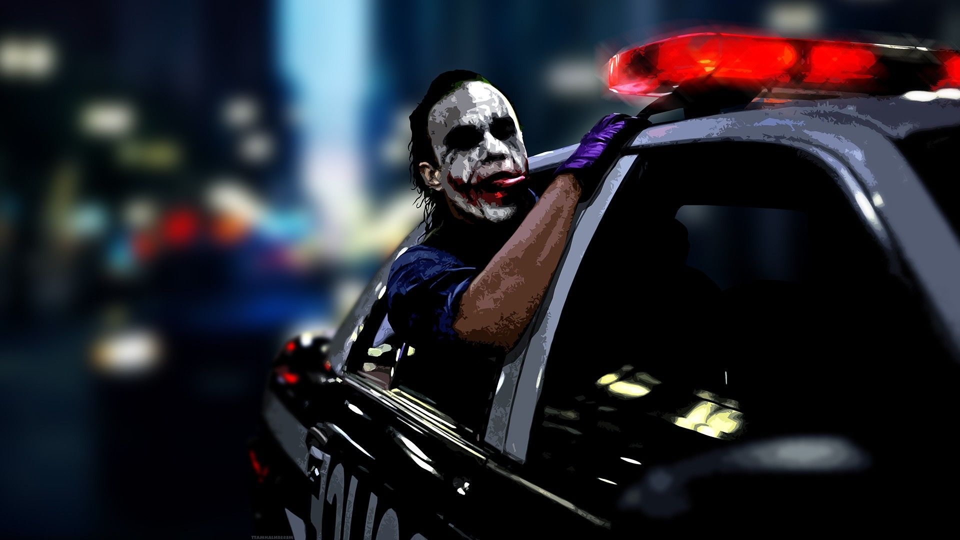 1920x1080 anime, Police, Digital Art, Heath Ledger, Joker, Batman, MessenjahMatt Wallpaper HD / Desktop and Mobile Background, Desktop