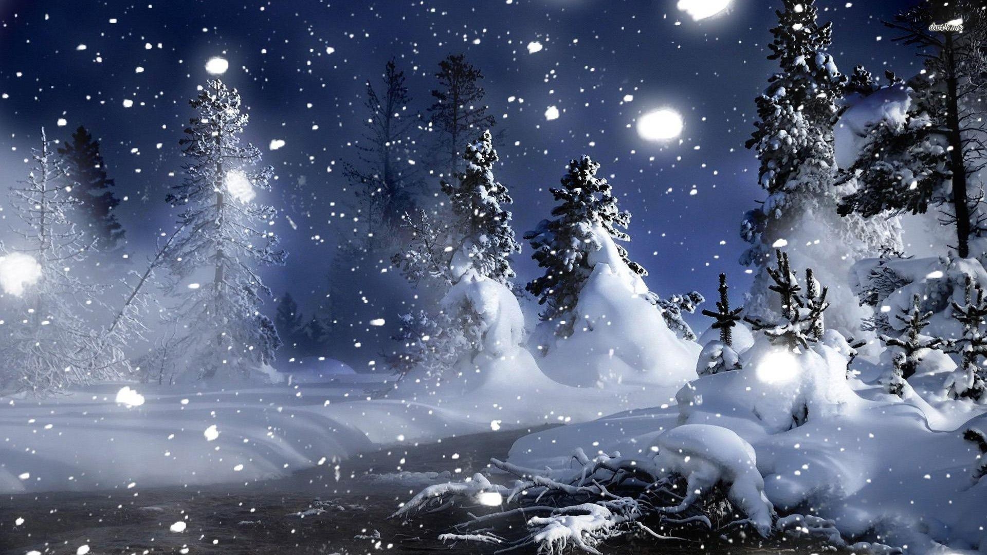 1920x1080 Snowy Night Android Wallpaper 14661, Desktop