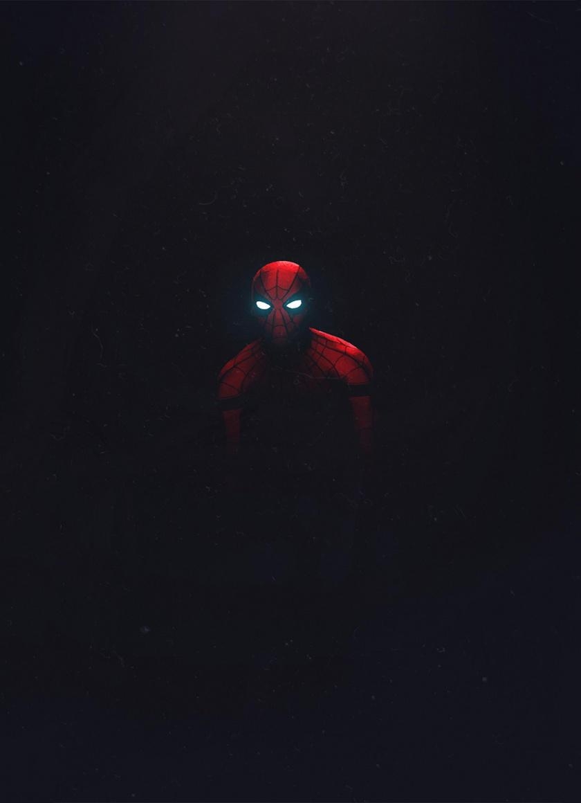 840x1160 Download Spider Man, Dark And Minimalist, Art Wallpaper, Phone