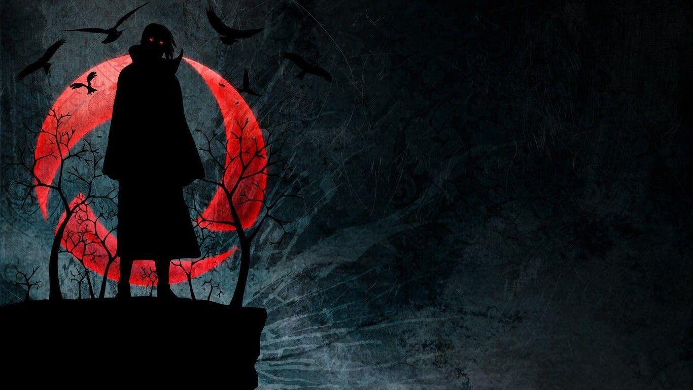 1370x770 Naruto Shippuuden, Uchiha Itachi, Glowing Eyes, Sharingan, Raven, Grunge, Akatsuki Wallpaper HD / Desktop and Mobile Background, Desktop