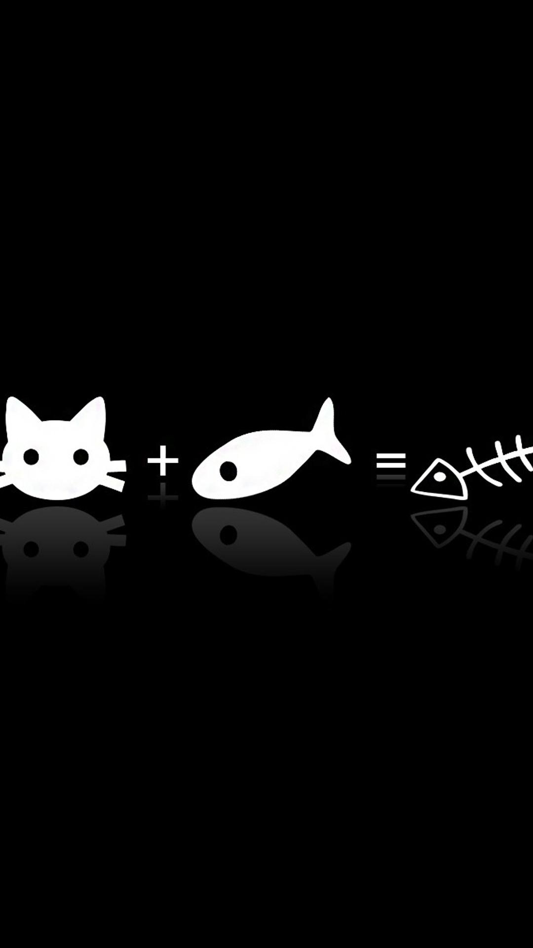 1080x1920 Cat Like Fish Art iPhone 8 Wallpaper Free Download, Phone