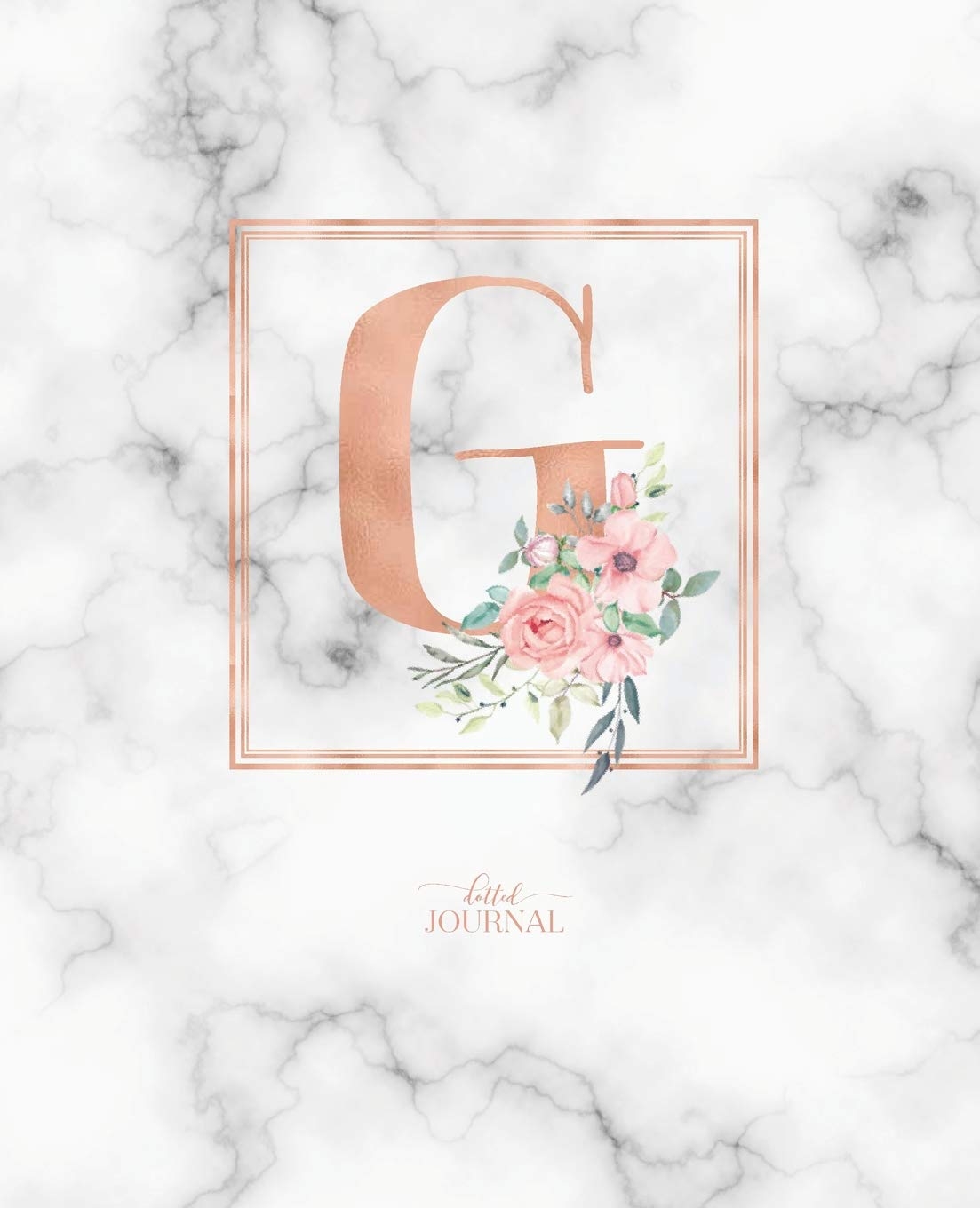 1110x1360 Dotted Journal: Dotted Grid Bullet Notebook Journal Rose Gold Monogram Letter G Marble with Pink Flowers (7.5” x 9.25”) for Women Teens Girls and Kids: Cute Little Journals: Books, Phone