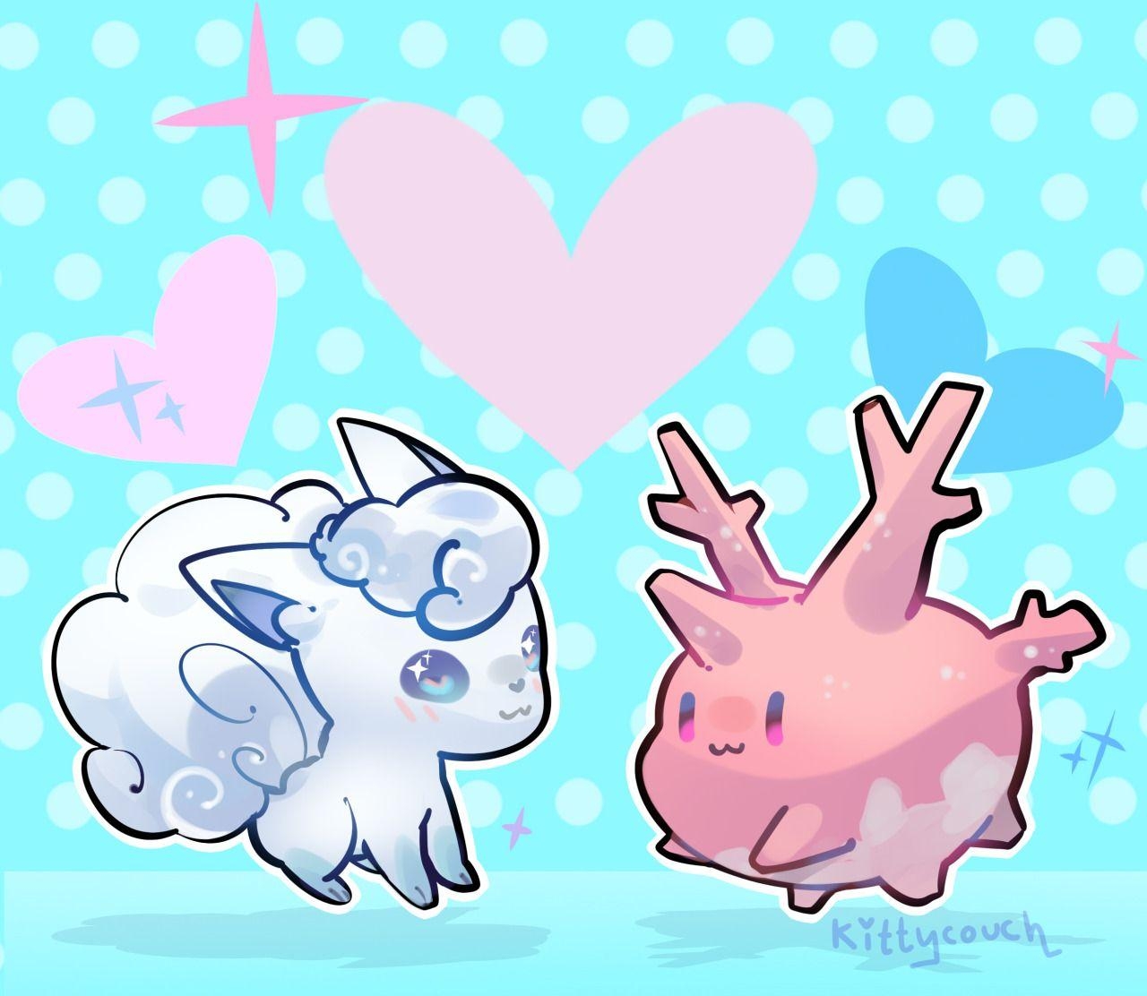 1280x1120 Alolan Vulpix and Corsola. Pokemon. Pokémon, Desktop