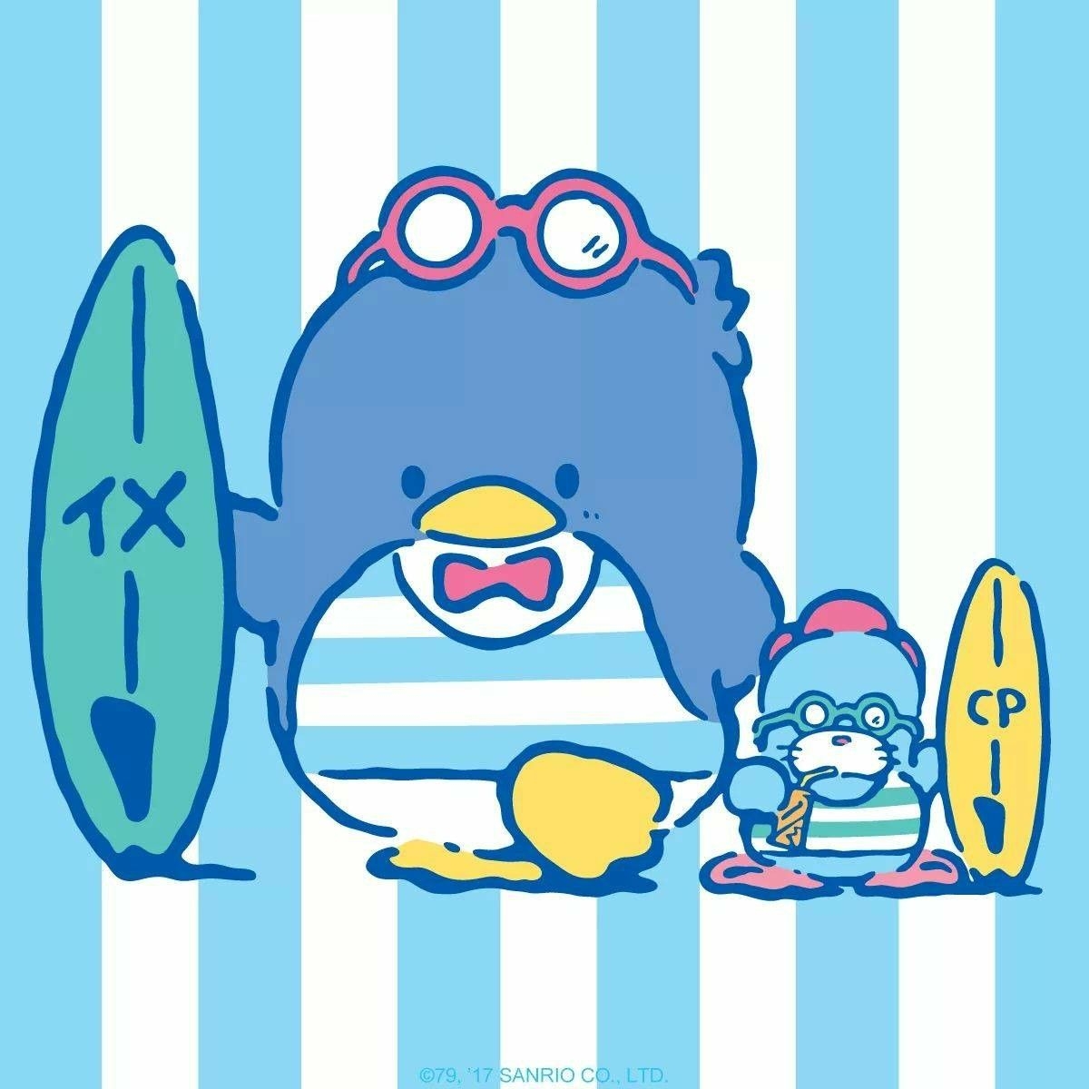 1200x1200 Tuxedosam always looks spiffy, even in his shades and surf attire! National Sunglasses Day!. Hello kitty art, Sanrio wallpaper, Sanrio characters, Phone