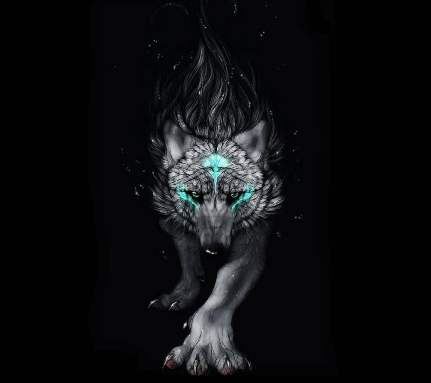 1440x1280 Blue wolf wallpaper, Desktop