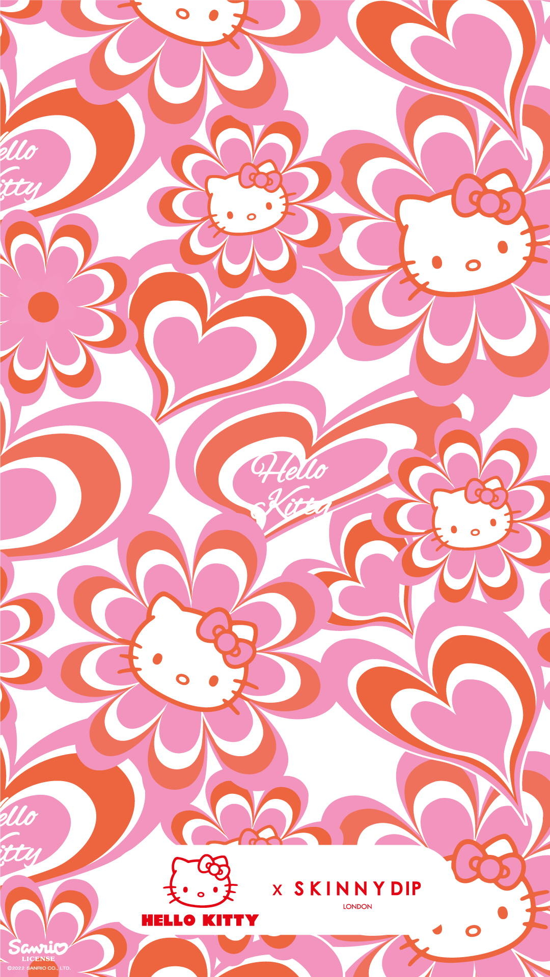 1080x1920 Hello Kitty x Skinnydip Summer Phone Wallpaper, Phone