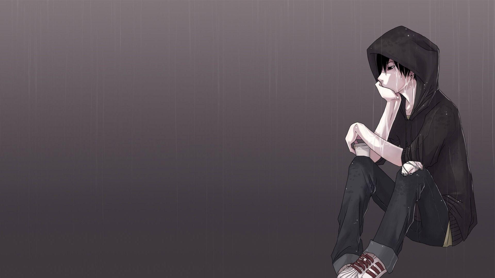 1920x1080 Download wallpaper  boy, anime, lonely full hd, hdtv, fhd, Desktop