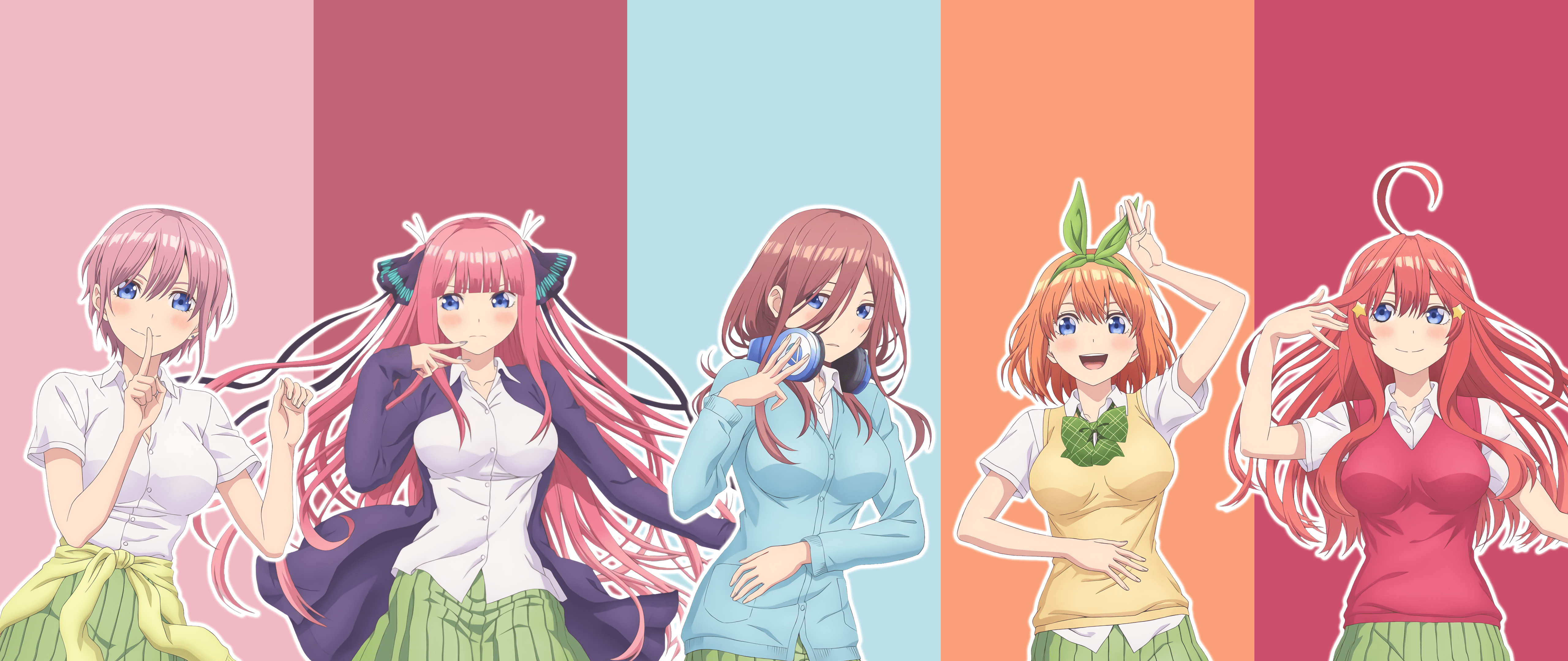 5120x2160 Download  The Quintessential Quintuplets, Manga Wallpaper, Dual Screen