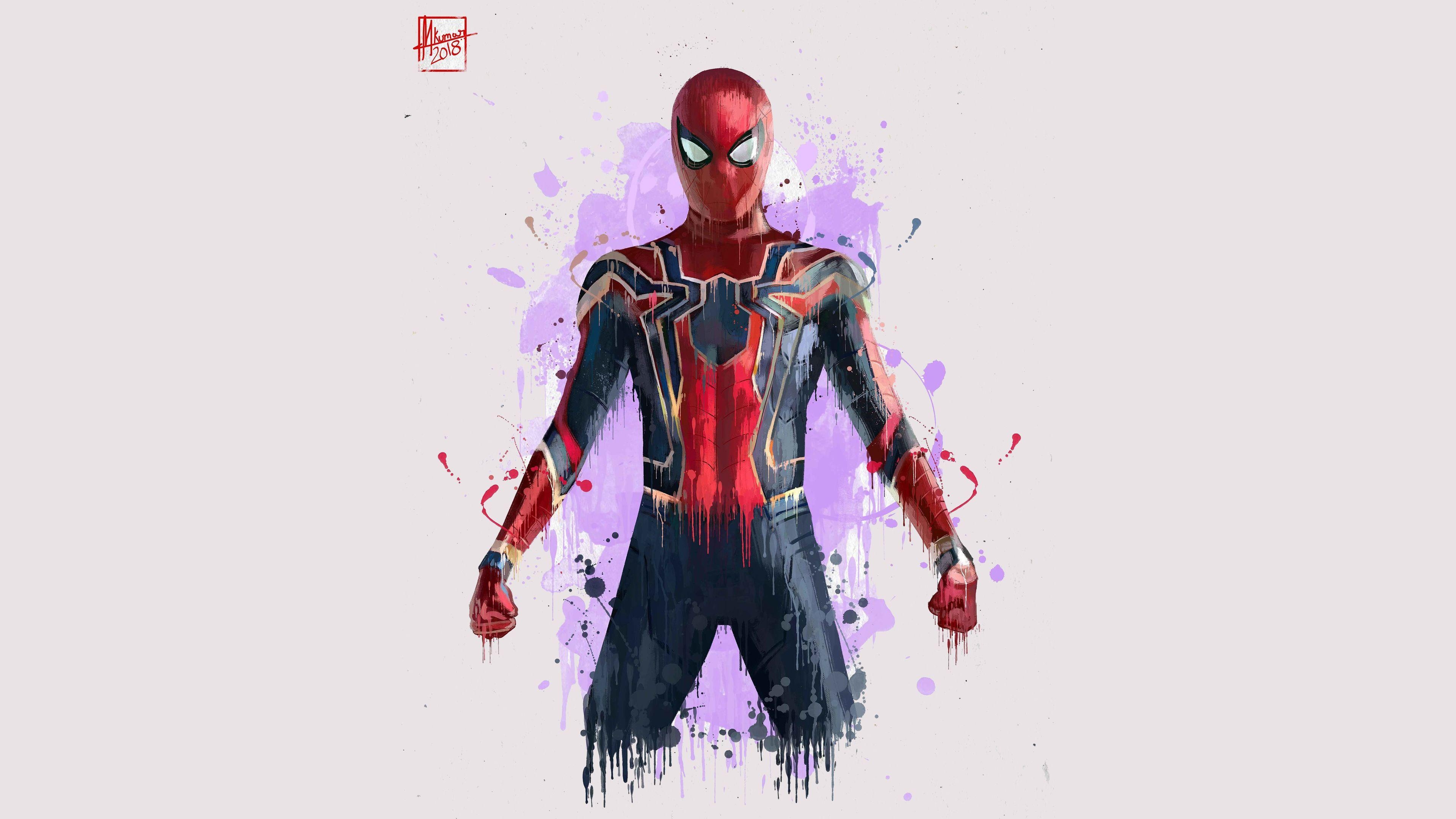 3840x2160 Wallpaper Iron Spider, Spider Man, Avengers: Infinity War, Artwork, Desktop