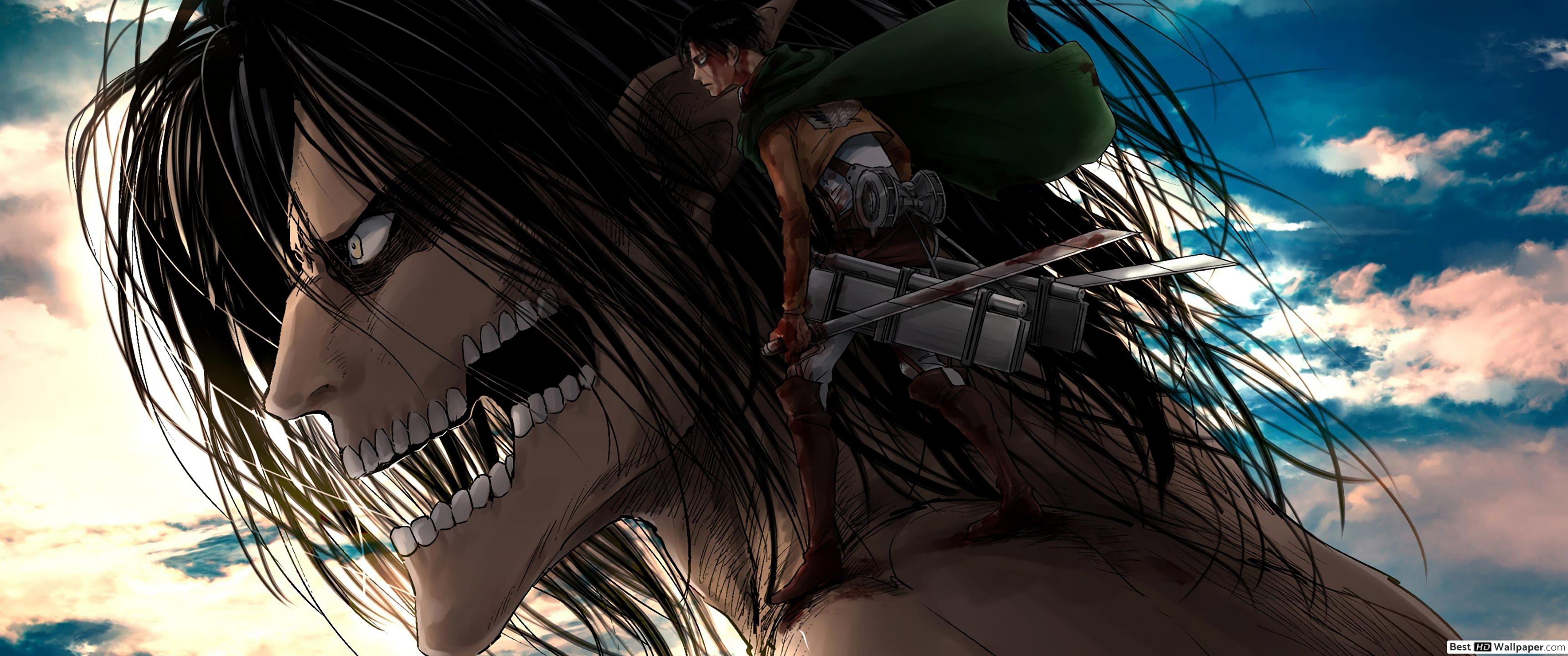 3440x1440 Attack On Titan Season 2 Wallpaper, Dual Screen