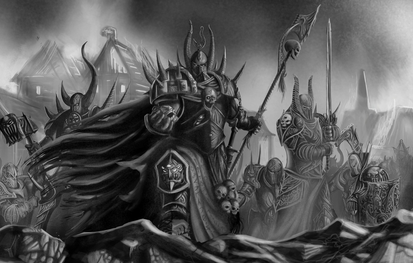 1340x850 Wallpaper weapons, armor, armor, swords, warhammer 40k, Tzeentch, followers, A Thousand Sons, Chaos, Horde image for desktop, section игры, Desktop