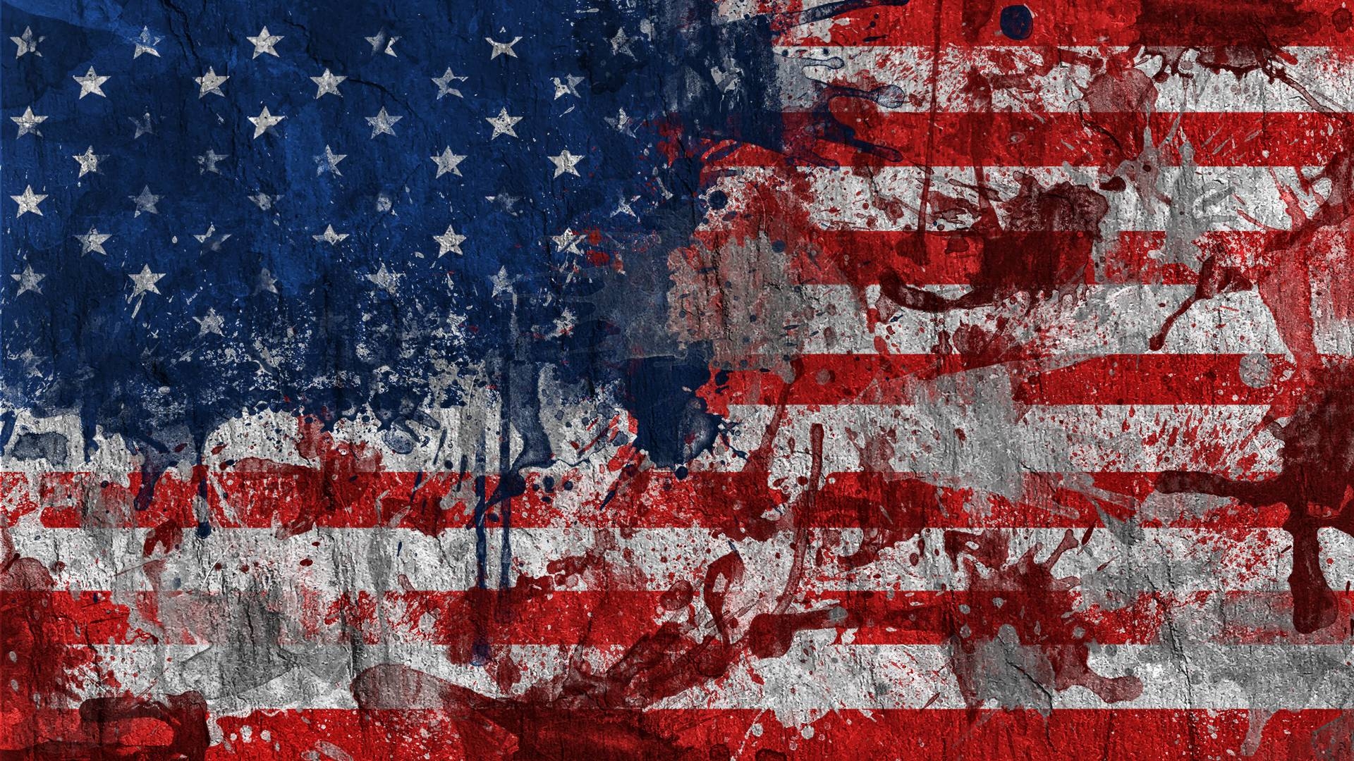 1920x1080 Dirty Painting American Flag Exclusive HD Wallpaper, Desktop