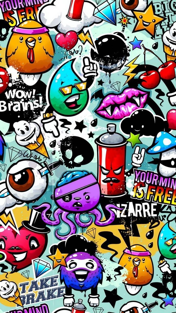 720x1280 Cartoon Graffiti Wallpaper Free Cartoon Graffiti Background, Phone