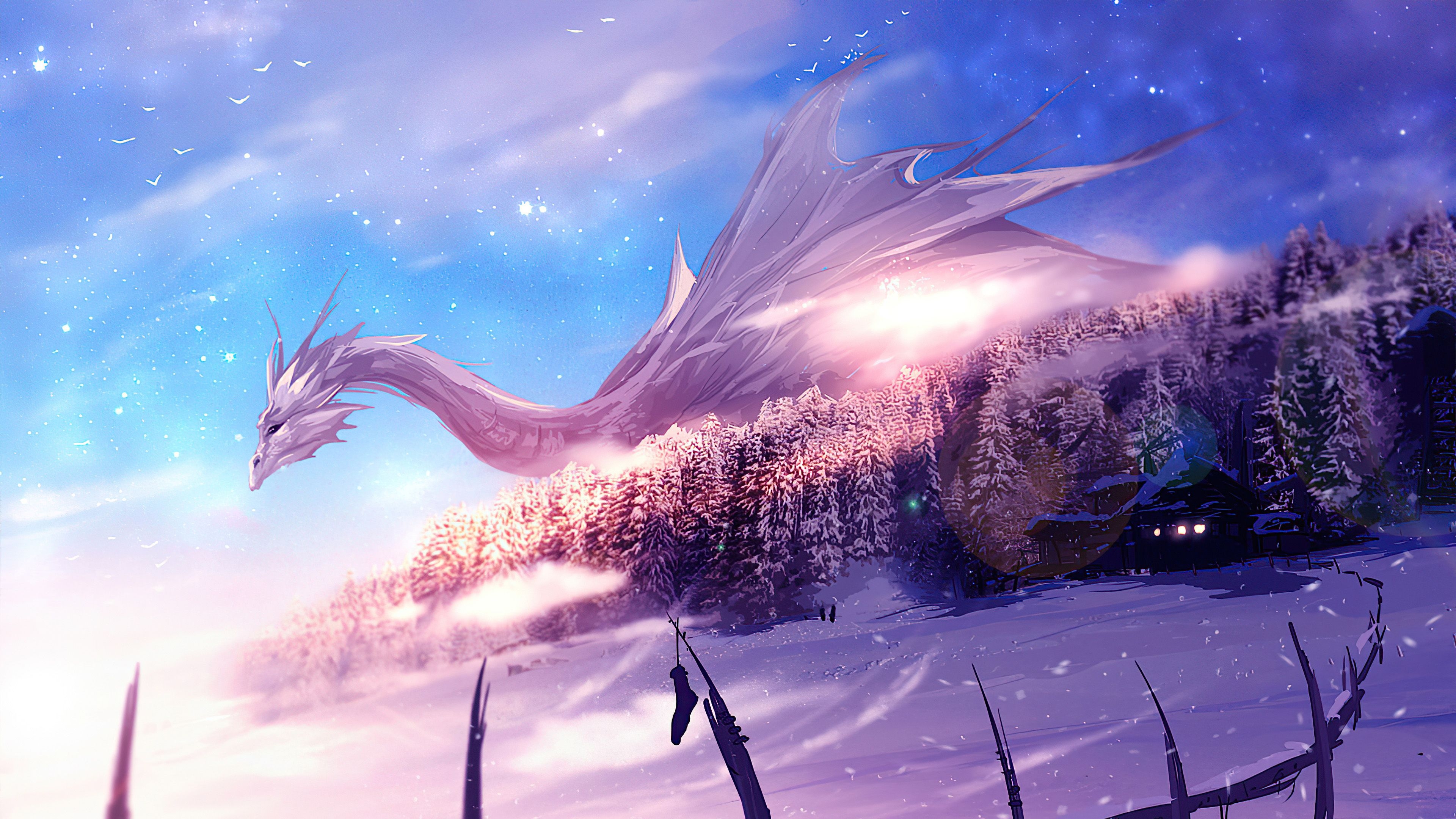 3840x2160 Fantasy Dragon 4K HD Wallpaper, Desktop