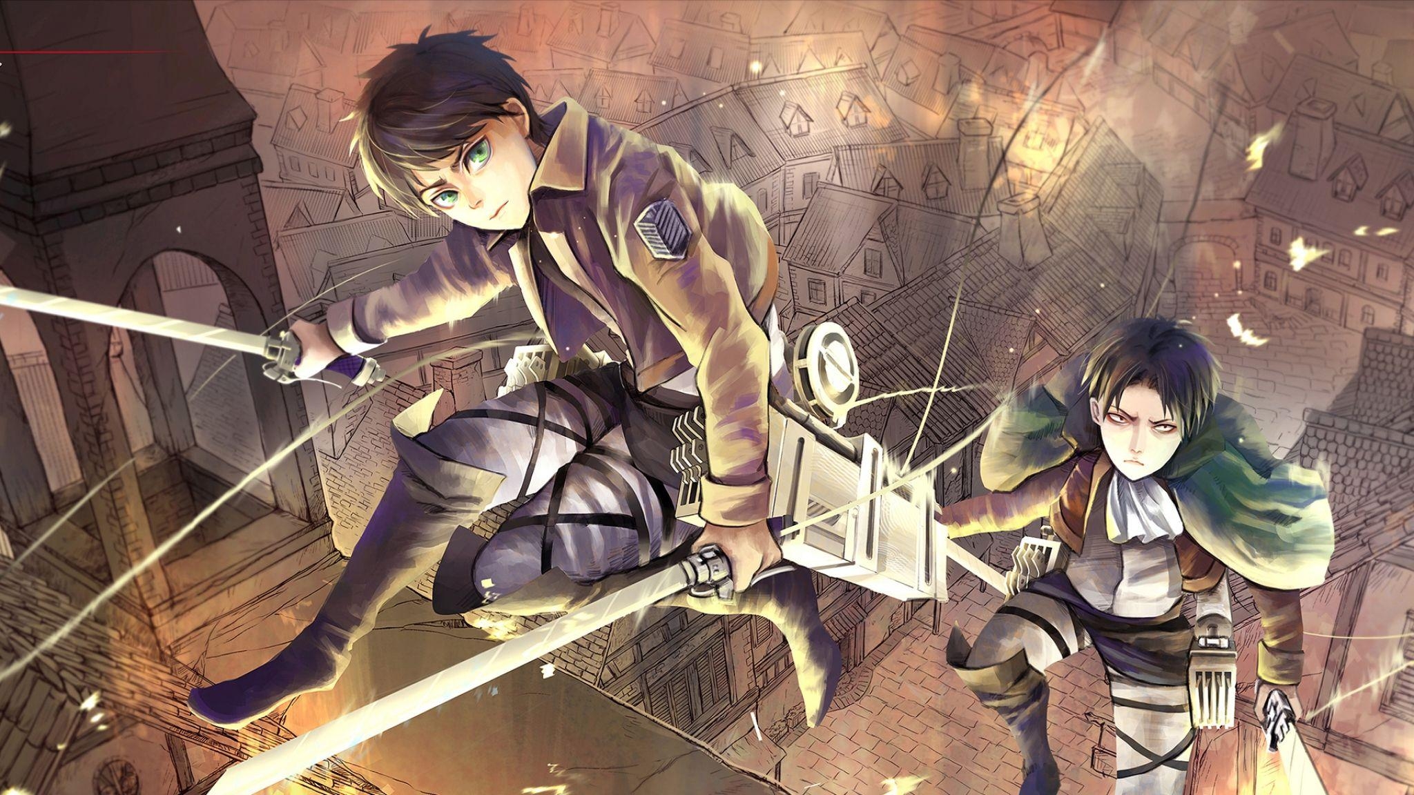 2050x1160 Eren and Levi Attack On Titan Wallpaper Free Eren and Levi, Desktop