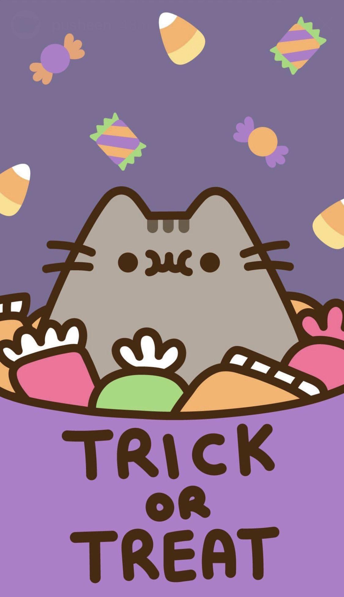 1130x1960 pusheen halloween wallpaper !!. Kawaii Wallpaper ♡, Phone