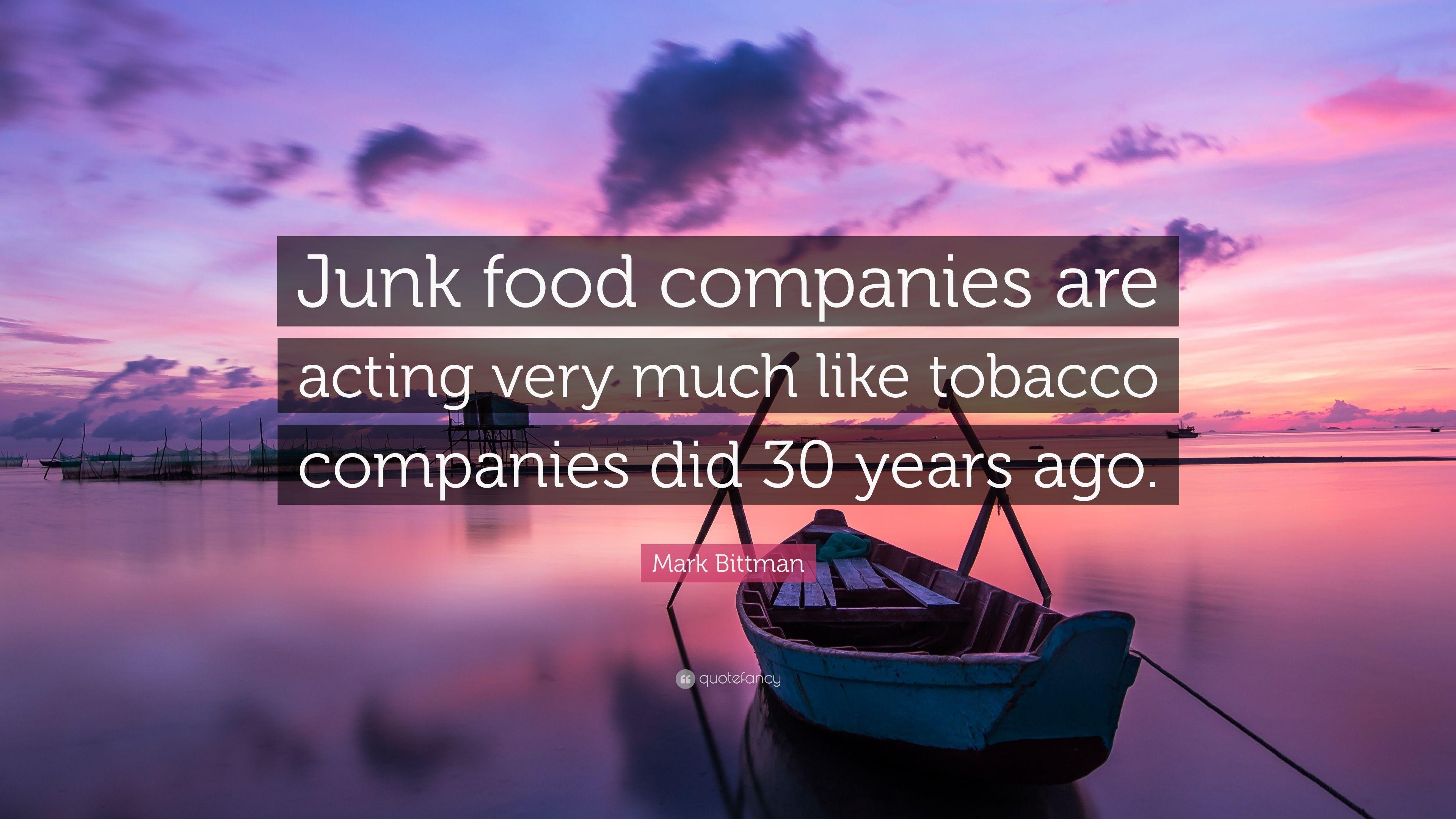 3840x2160 Mark Bittman Quote: “Junk food companies are acting very much like, Desktop