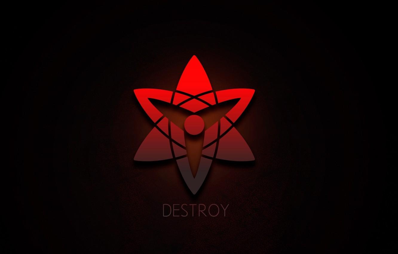 1340x850 Wallpaper Minimalism, Anime, Sasuke, Sharingan, Destruction, Sharingan, Destroy image for desktop, section минимализм, Desktop