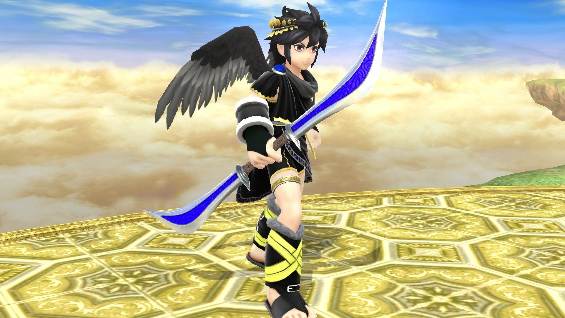 1920x1080 Black Silver Dark Pit [Super Smash Bros. (Wii U)] [Skin Mods], Desktop