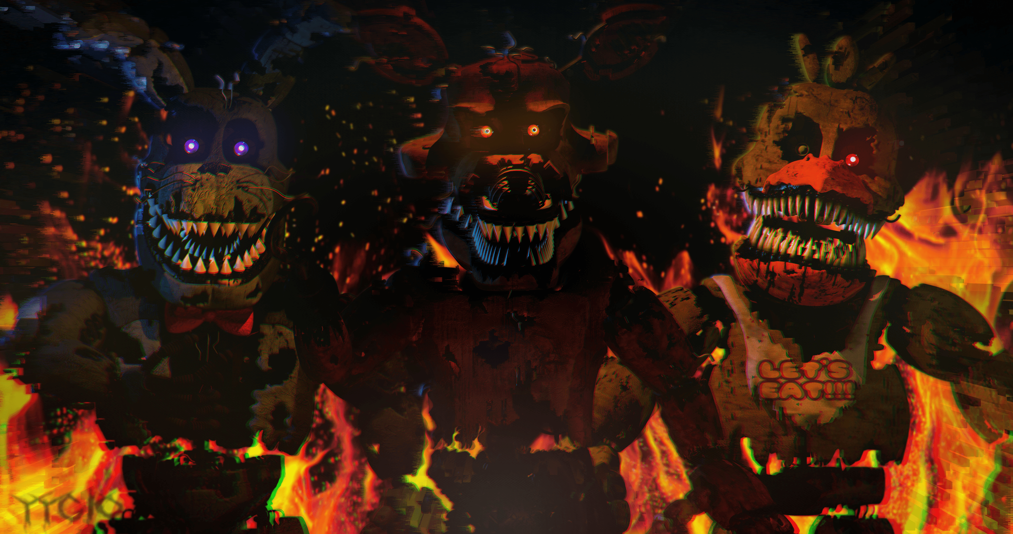 3380x1780 C4D. Wallpaper. FNAF 4. Flees, Desktop